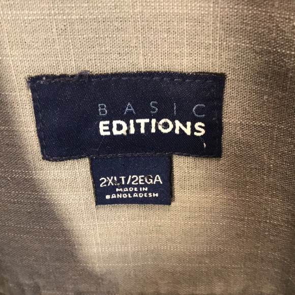 Basic Editions mens size 2XLT light grey shirt - Picture 3 of 3